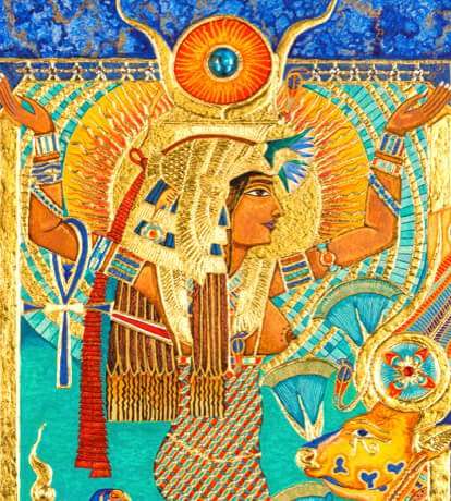  Depiction of Hathor symbolizing fertility and motherhood.