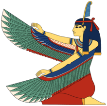 A depiction or representation of Ma'at, possibly featuring the feather of truth.
