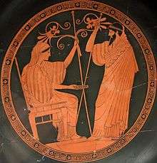 An ancient Greek vase or mural depicting Hera in her various roles.