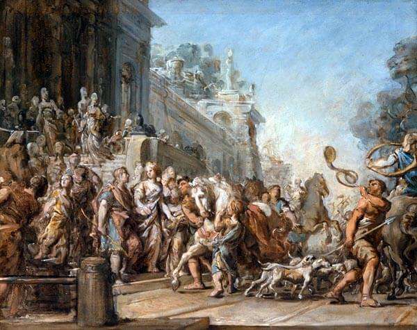 A scene depicting Aeneas’ role in the foundation of Rome