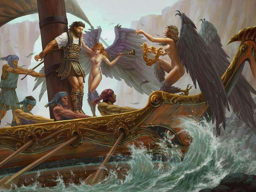  Odysseus facing various mythological creatures.