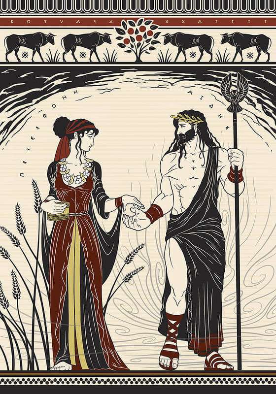 A classic artistic representation of Hades and Persephone