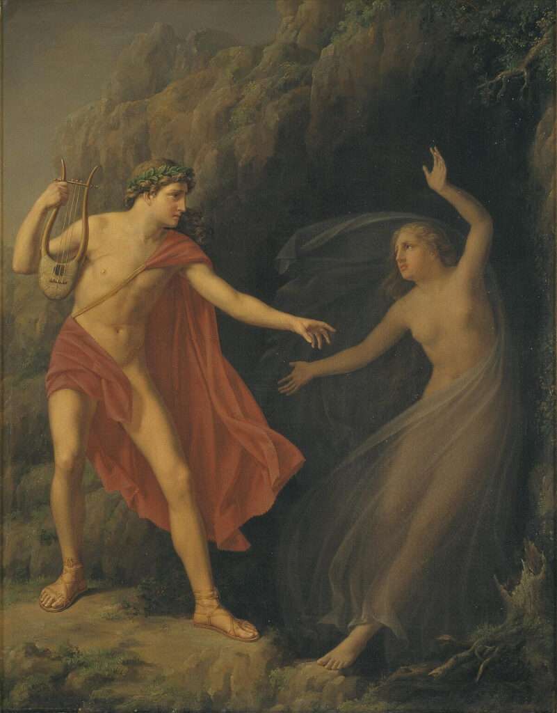 A dramatic representation of the moment Orpheus