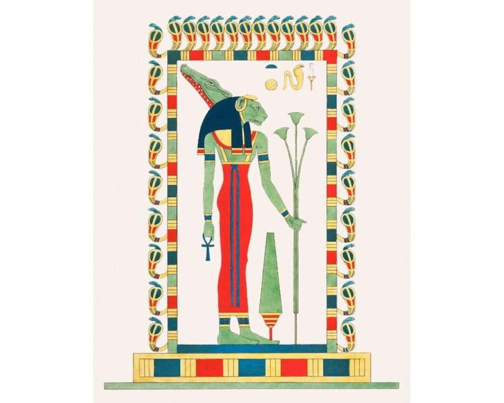 Artifacts or hieroglyphs illustrating Sekhmet's myths.