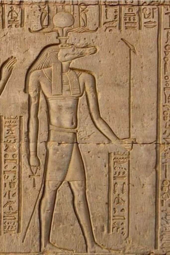 Photos of temple inscriptions or reliefs related to Sobek.