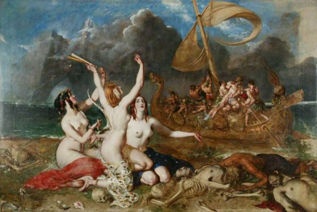 Artistic interpretations showing the dual nature of Sirens