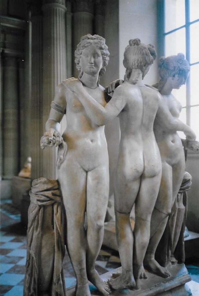 Classical sculptures of Greek nymphs