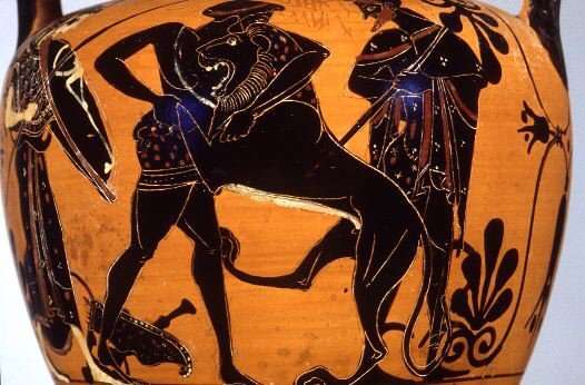Images depicting Hercules' battle with the Nemean Lion
