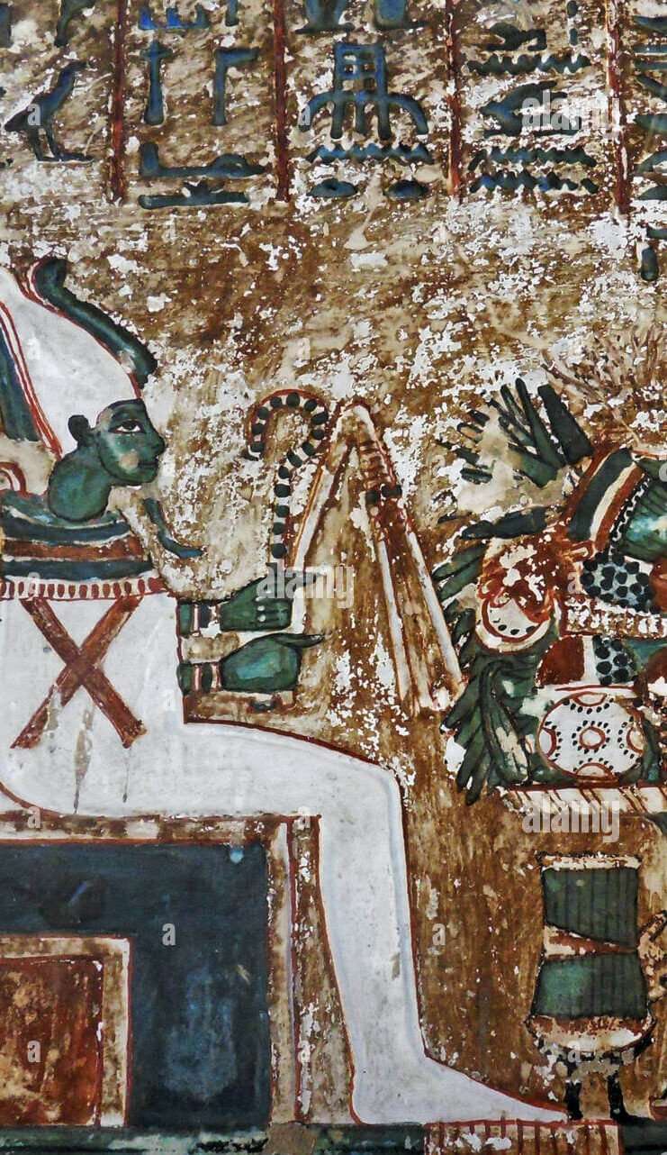 Artwork showing Ahmose I with the gods