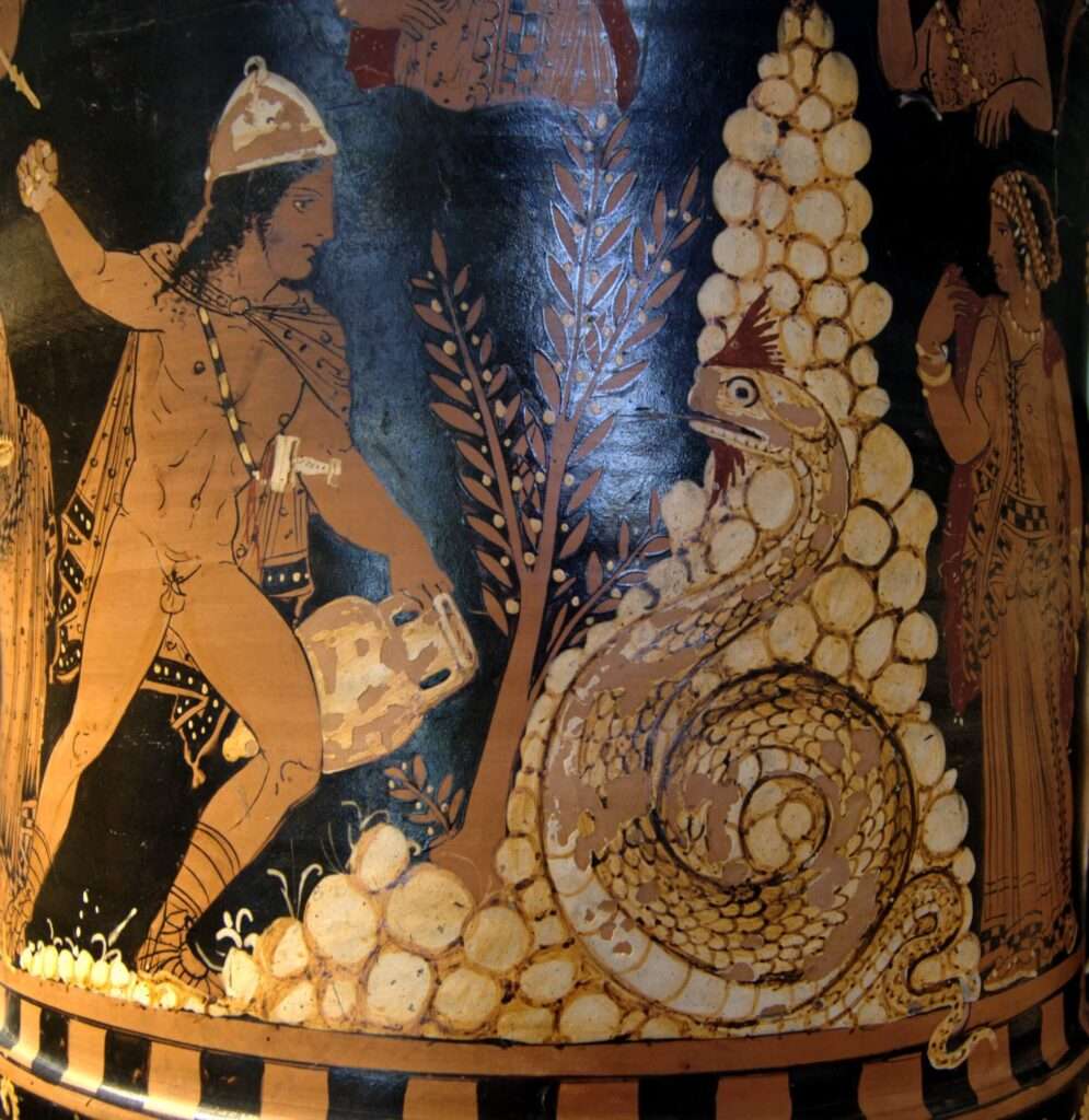 Classical artwork depicting Cadmus's quest to find his sister Europa.