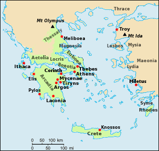 Maps of ancient Argos or the Aegean region