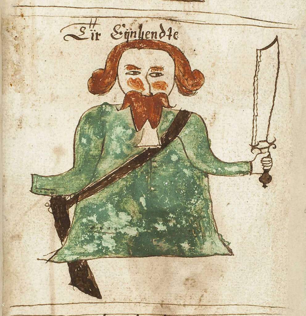 An artistic representation of Tyr, emphasizing his one-handedness.