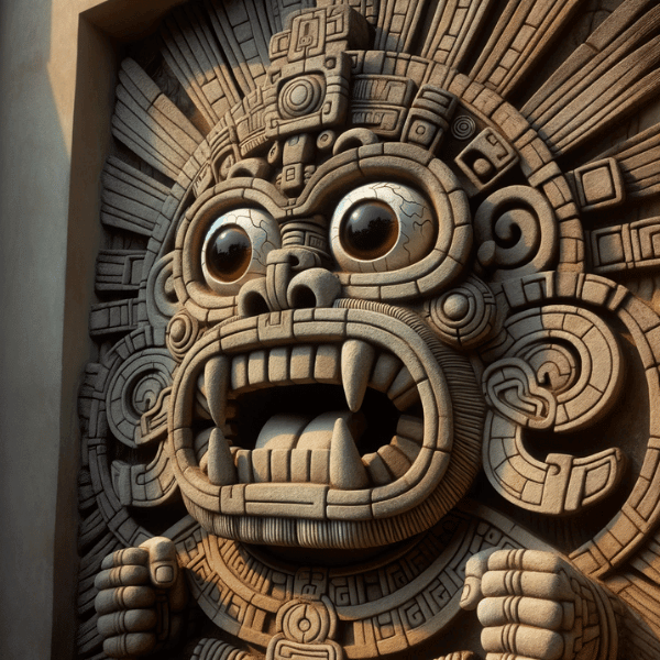 Ancient Aztec sculpture of Tlaloc