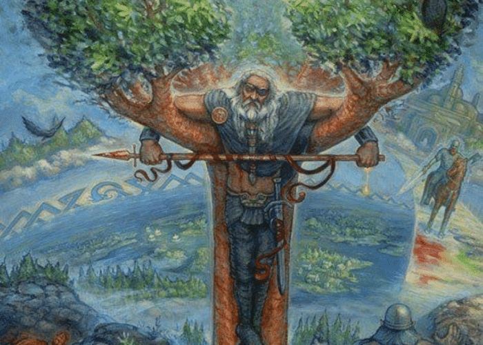 Artistic depictions of Odin's quests for knowledge