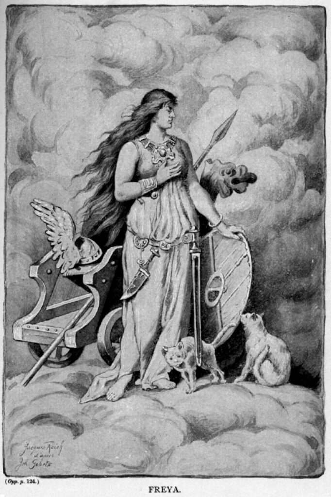 Artistic or historical depictions of Freyja’s