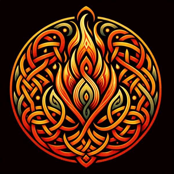 Traditional Celtic fire symbol